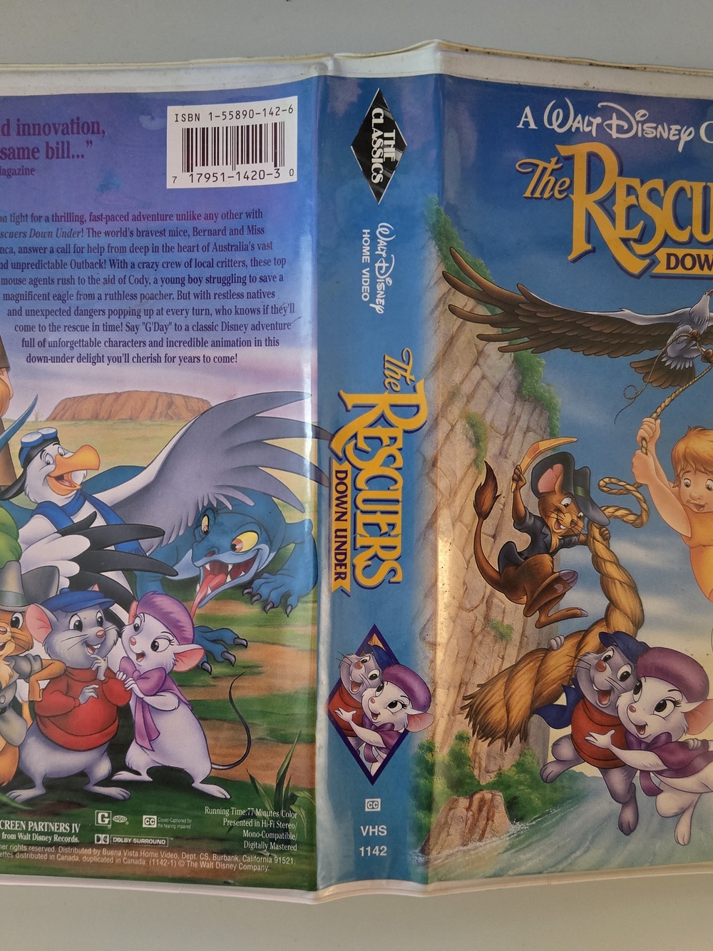 The Rescuers Down Under VHS & Clamshell Case - Walt Disney The Classics Series